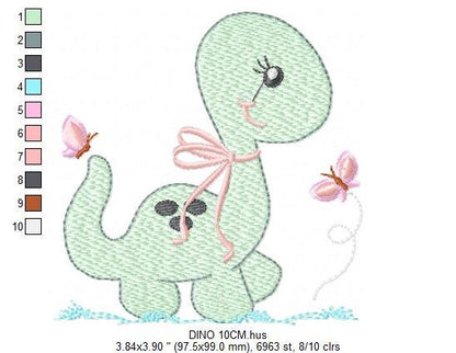 Dinosaur embroidery designs - Dino embroidery design machine embroidery pattern - instant download - Baby boy embroidery file brontosaurus Marcia Embroidery