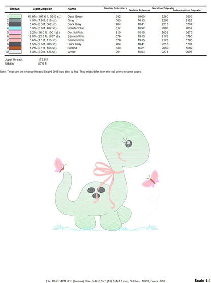 Dinosaur embroidery designs - Dino embroidery design machine embroidery pattern - instant download - Baby boy embroidery file brontosaurus Marcia Embroidery