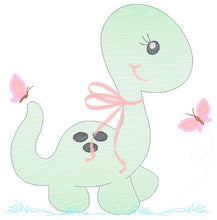 Carica l&#39;immagine nel visualizzatore di Gallery, Dinosaur embroidery designs - Dino embroidery design machine embroidery pattern - instant download - Baby boy embroidery file brontosaurus
