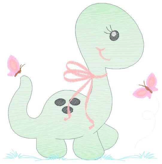 Dinosaur embroidery designs - Dino embroidery design machine embroidery pattern - instant download - Baby boy embroidery file brontosaurus