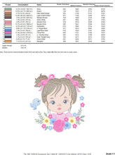 Charger l&#39;image dans la galerie, Girl embroidery designs - Flower girl embroidery design machine embroidery pattern - girl with flowers embroidery file butterfly embroidery
