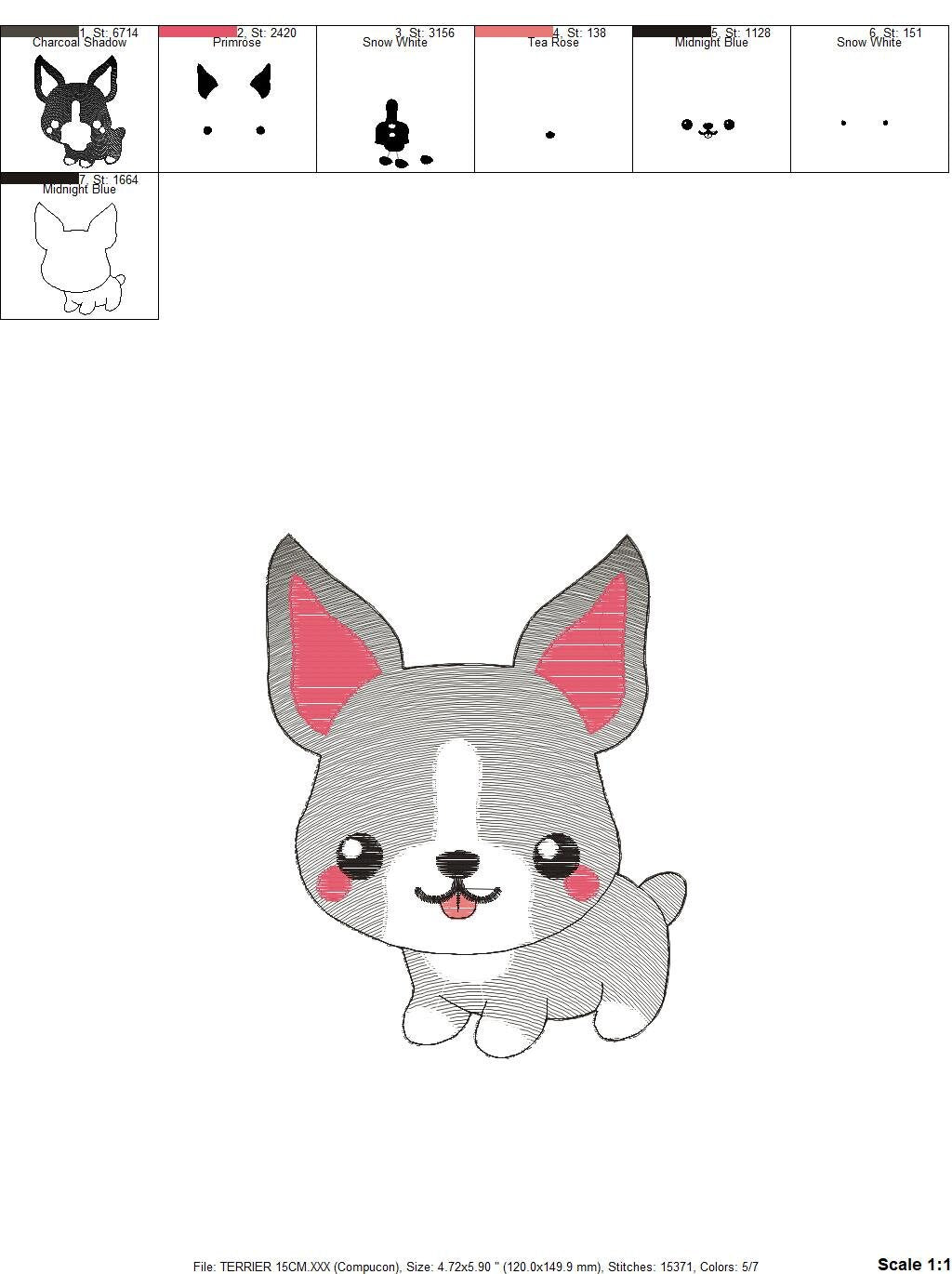 Bull Terrier embroidery designs - Dog embroidery design machine embroidery pattern - Puppy embroidery file  Pet embroidery instant download Marcia Embroidery
