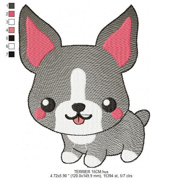 Bull Terrier embroidery designs - Dog embroidery design machine embroidery pattern - Puppy embroidery file  Pet embroidery instant download Marcia Embroidery
