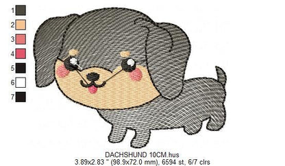 Dachshund embroidery designs - Dog embroidery design machine embroidery pattern - Puppy embroidery file -  Pet embroidery instant download Marcia Embroidery