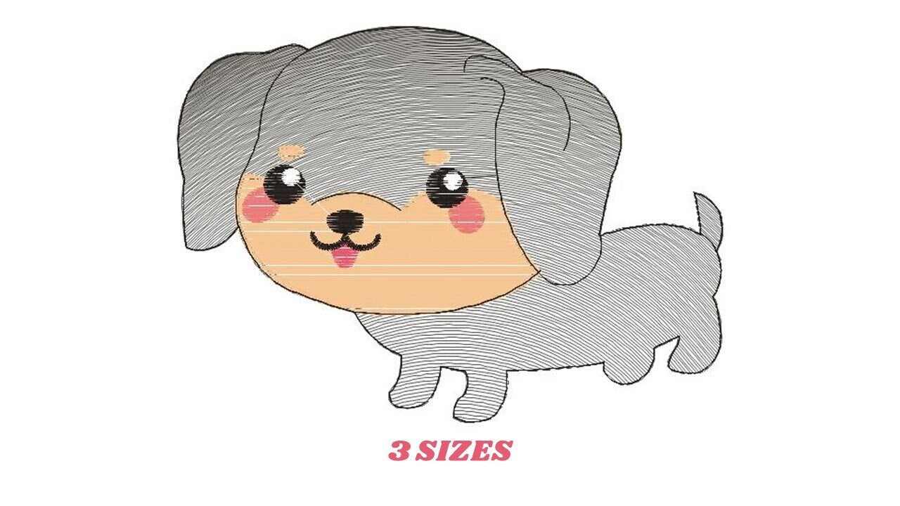 Dachshund embroidery designs - Dog embroidery design machine embroidery pattern - Puppy embroidery file -  Pet embroidery instant download Marcia Embroidery
