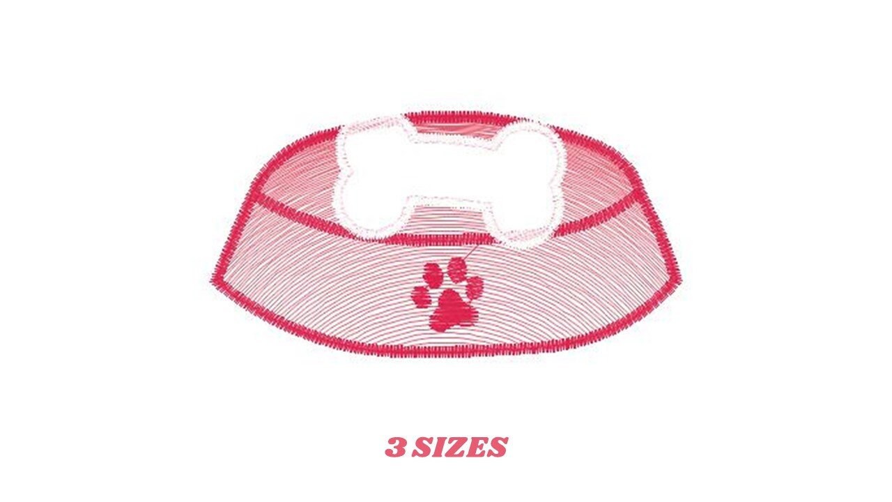 Dog food dish embroidery designs - Pet food bowl embroidery design machine embroidery pattern - Boy kid embroidery file - instant download Marcia Embroidery
