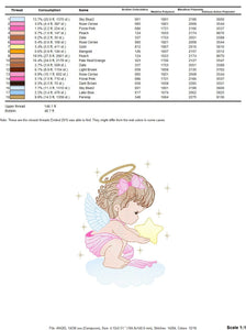 Angel with wings embroidery designs - Baby girl embroidery design machine embroidery pattern - Girl with wings embroidery file pes download