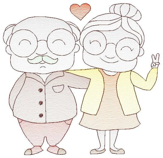 Grandparents embroidery designs - Love Old Couple embroidery design machine embroidery pattern - Grandma and Grandpa - instant download pes Marcia Embroidery