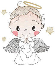 Load image into Gallery viewer, Angel embroidery designs - Baby boy embroidery design machine embroidery pattern - Boy with wings embroidery file - instant download pes jef
