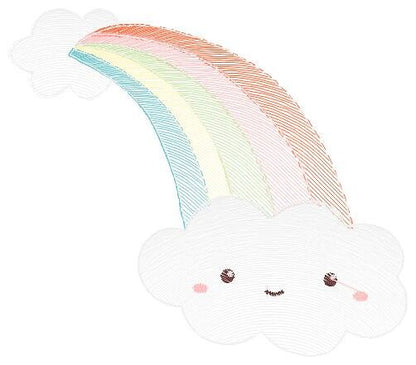 Cloud embroidery design - Rainbow embroidery designs machine embroidery pattern - sky embroidery file - kid embroidery rainbow rippled pes Marcia Embroidery