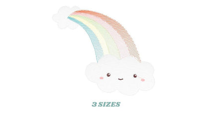 Cloud embroidery design - Rainbow embroidery designs machine embroidery pattern - sky embroidery file - kid embroidery rainbow rippled pes Marcia Embroidery