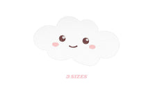 Charger l&#39;image dans la galerie, Cloud embroidery design - happy cloud with face embroidery designs machine embroidery pattern - sky embroidery file - kid embroidery pes jef
