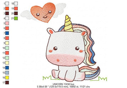 Unicorn embroidery designs - Baby girl embroidery design machine embroidery pattern - Unicorns design instant download embroidery newborn Marcia Embroidery
