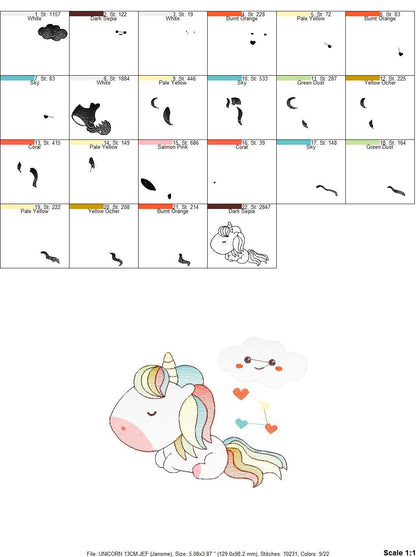 Unicorn embroidery designs - Baby Girl embroidery design machine embroidery pattern - Fantasy embroidery - newborn layette unicorn design Marcia Embroidery
