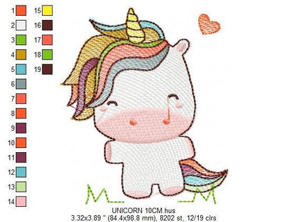 Unicorn embroidery designs - Girl embroidery design machine embroidery pattern - Unicorns embroidery file - baby girl embroidery newborn pes Marcia Embroidery