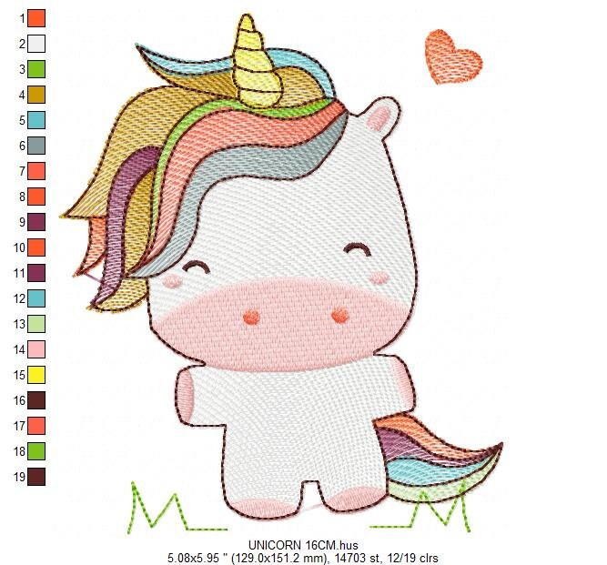 Unicorn embroidery designs - Girl embroidery design machine embroidery pattern - Unicorns embroidery file - baby girl embroidery newborn pes Marcia Embroidery