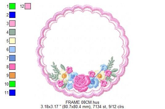 Frame embroidery designs - Flower embroidery design machine embroidery pattern - Rose embroidery file girl embroidery - roses frame design Marcia Embroidery