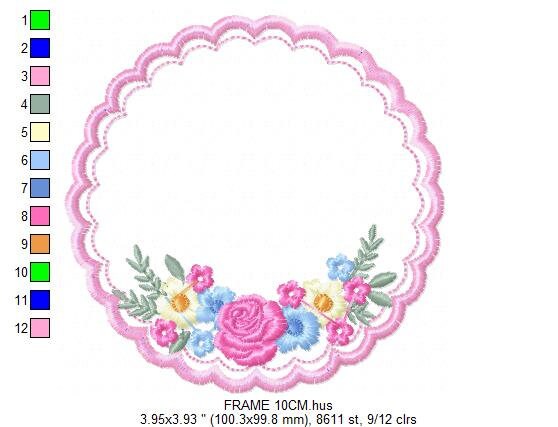 Frame embroidery designs - Flower embroidery design machine embroidery pattern - Rose embroidery file girl embroidery - roses frame design Marcia Embroidery