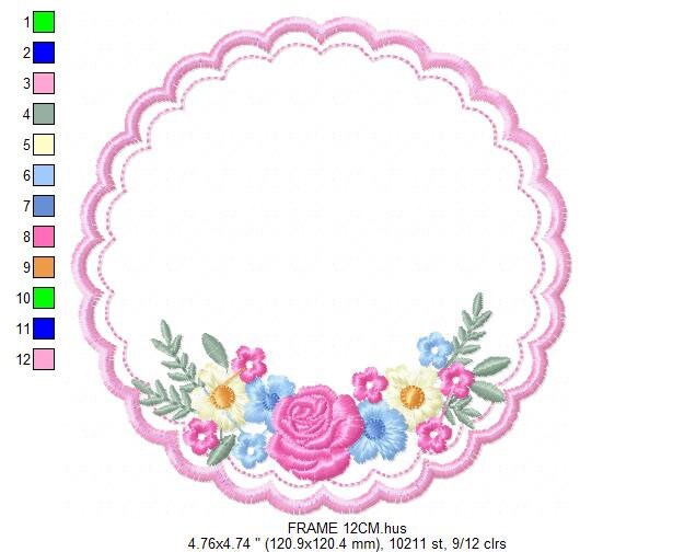 Frame embroidery designs - Flower embroidery design machine embroidery pattern - Rose embroidery file girl embroidery - roses frame design Marcia Embroidery