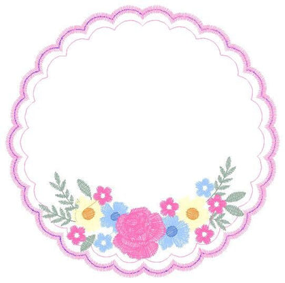 Frame embroidery designs - Flower embroidery design machine embroidery pattern - Rose embroidery file girl embroidery - roses frame design Marcia Embroidery