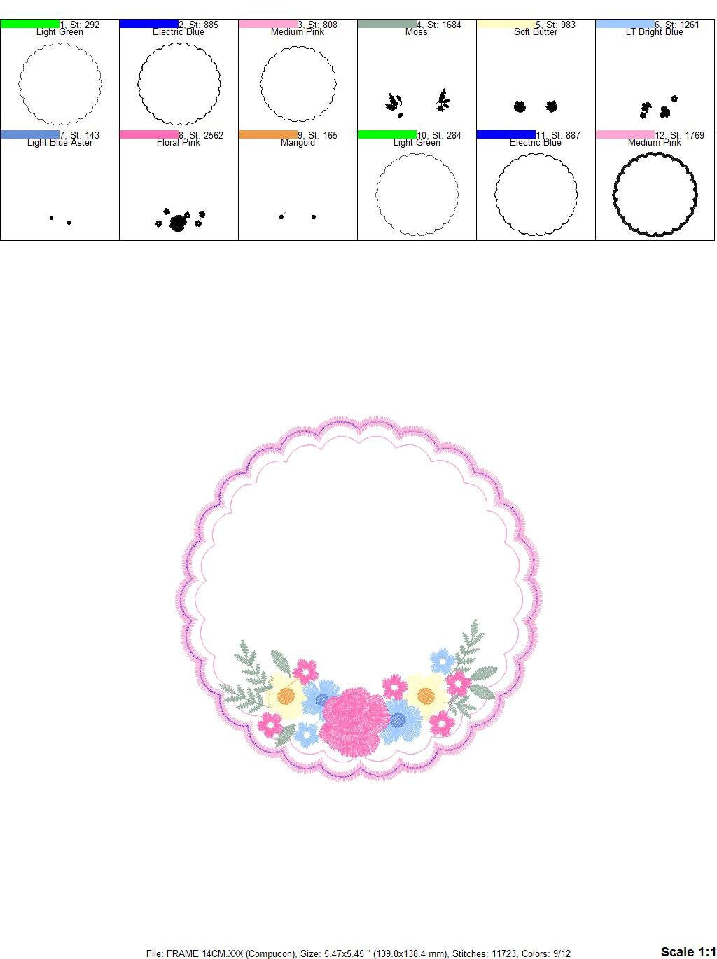 Frame embroidery designs - Flower embroidery design machine embroidery pattern - Rose embroidery file girl embroidery - roses frame design Marcia Embroidery