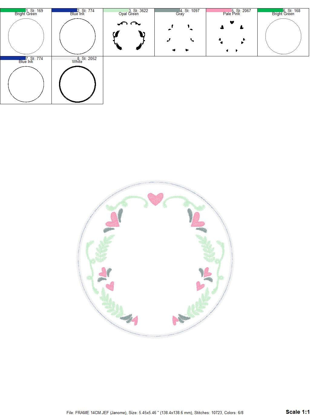 Floral Monogram Frame embroidery designs - Flower Laurel wreath embroidery design machine embroidery pattern - instant digital download pes Marcia Embroidery