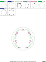 Carica l&#39;immagine nel visualizzatore di Gallery, Floral Monogram Frame embroidery designs - Flower Laurel wreath embroidery design machine embroidery pattern - instant digital download pes
