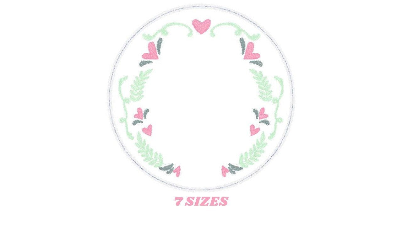 Floral Monogram Frame embroidery designs - Flower Laurel wreath embroidery design machine embroidery pattern - instant digital download pes Marcia Embroidery