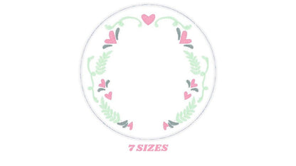 Floral Monogram Frame embroidery designs - Flower Laurel wreath embroidery design machine embroidery pattern - instant digital download pes Marcia Embroidery