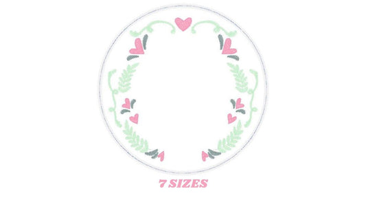 Floral Monogram Frame embroidery designs - Flower Laurel wreath embroidery design machine embroidery pattern - instant digital download pes