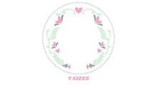 Cargar imagen en el visor de la galería, Floral Monogram Frame embroidery designs - Flower Laurel wreath embroidery design machine embroidery pattern - instant digital download pes
