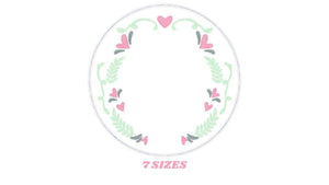 Floral Monogram Frame embroidery designs - Flower Laurel wreath embroidery design machine embroidery pattern - instant digital download pes