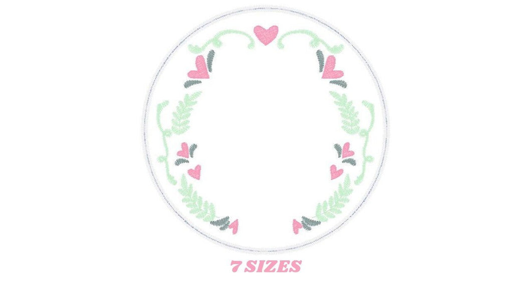 Floral Monogram Frame embroidery designs - Flower Laurel wreath embroidery design machine embroidery pattern - instant digital download pes