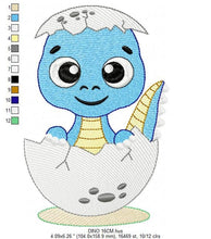 Charger l&#39;image dans la galerie, Baby Dinosaur embroidery designs - Dino embroidery design machine embroidery pattern - Dragon embroidery file - Dinosaur egg boy embroidery
