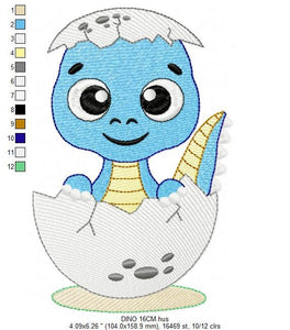 Baby Dinosaur embroidery designs - Dino embroidery design machine embroidery pattern - Dragon embroidery file - Dinosaur egg boy embroidery