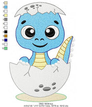 Charger l&#39;image dans la galerie, Baby Dinosaur embroidery designs - Dino embroidery design machine embroidery pattern - Dragon embroidery file - Dinosaur egg boy embroidery
