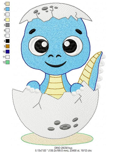 Baby Dinosaur embroidery designs - Dino embroidery design machine embroidery pattern - Dragon embroidery file - Dinosaur egg boy embroidery