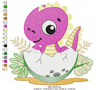 Load image into Gallery viewer, Baby Dinosaur embroidery designs - Dino embroidery design machine embroidery pattern - Dragon embroidery file - Dinosaur egg boy embroidery
