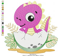 Load image into Gallery viewer, Baby Dinosaur embroidery designs - Dino embroidery design machine embroidery pattern - Dragon embroidery file - Dinosaur egg boy embroidery
