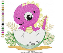 Laden Sie das Bild in den Galerie-Viewer, Baby Dinosaur embroidery designs - Dino embroidery design machine embroidery pattern - Dragon embroidery file - Dinosaur egg boy embroidery
