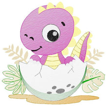 Load image into Gallery viewer, Baby Dinosaur embroidery designs - Dino embroidery design machine embroidery pattern - Dragon embroidery file - Dinosaur egg boy embroidery
