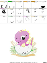 Carica l&#39;immagine nel visualizzatore di Gallery, Baby Dinosaur embroidery designs - Dino embroidery design machine embroidery pattern - Dragon embroidery file - Dinosaur egg boy embroidery
