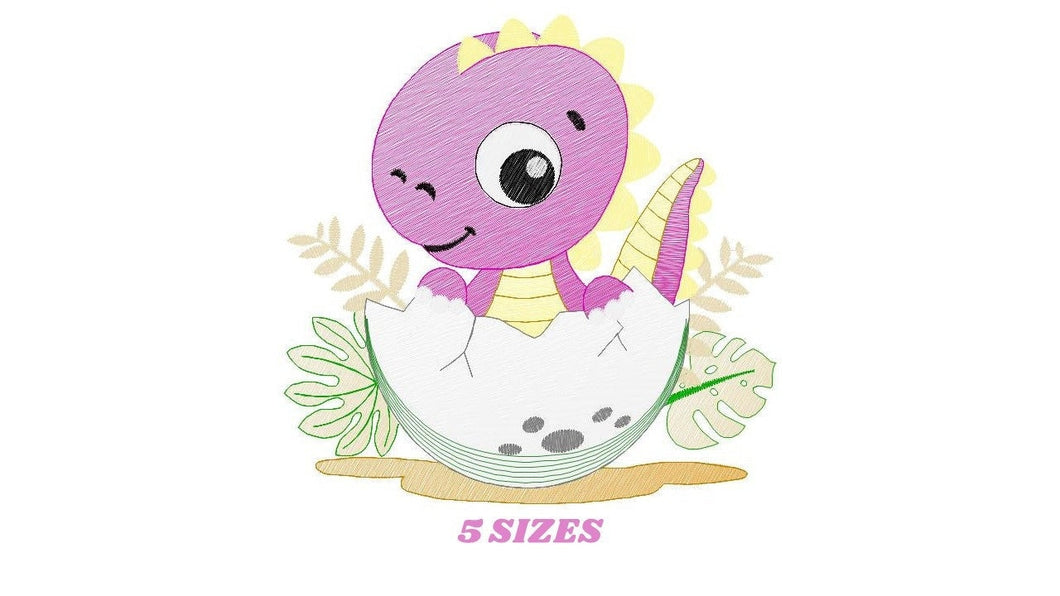 Baby Dinosaur embroidery designs - Dino embroidery design machine embroidery pattern - Dragon embroidery file - Dinosaur egg boy embroidery