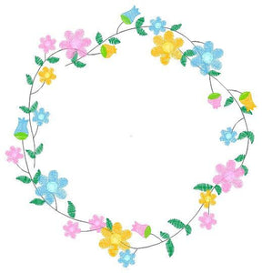 Monogram Frame embroidery designs - Flower embroidery design machine embroidery pattern - Floral wreath embroidery file - digital download
