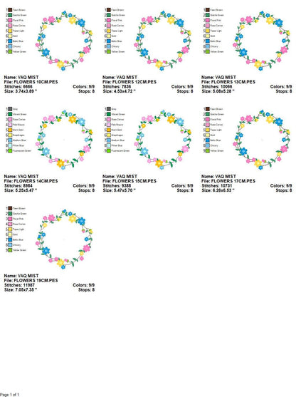 Monogram Frame embroidery designs - Flower embroidery design machine embroidery pattern - Floral wreath embroidery file - digital download