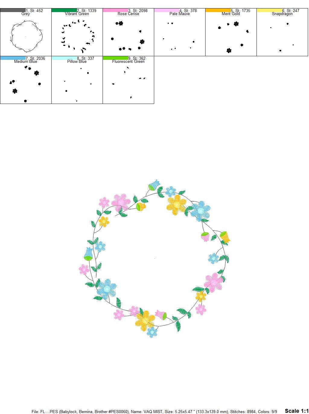 Monogram Frame embroidery designs - Flower embroidery design machine embroidery pattern - Floral wreath embroidery file - digital download