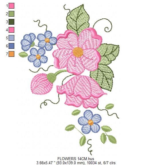 Flowers embroidery designs - Flower embroidery design machine embroidery pattern - Floral embroidery file - instant download digital file - Marcia Embroidery