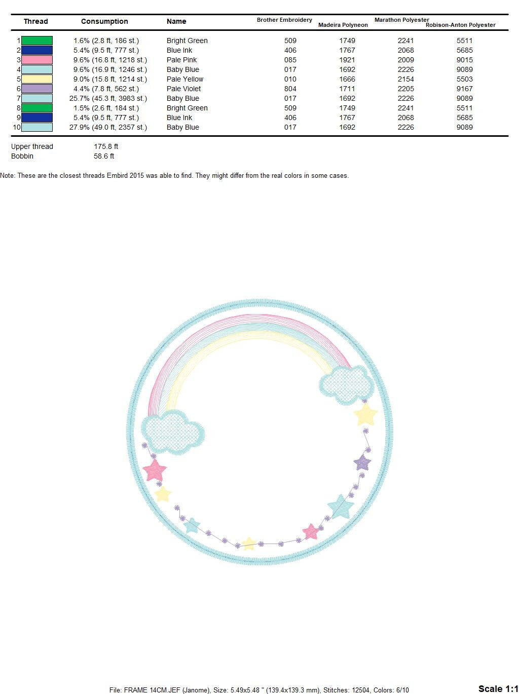 Rainbow Monogram Frame embroidery designs - Stars frame embroidery design machine embroidery pattern - Patch embroidery download pes jef hus - Marcia Embroidery