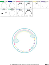 Laden Sie das Bild in den Galerie-Viewer, Rainbow Monogram Frame embroidery designs - Stars frame embroidery design machine embroidery pattern - Patch embroidery download pes jef hus
