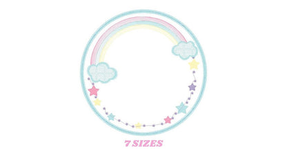 Rainbow Monogram Frame embroidery designs - Stars frame embroidery design machine embroidery pattern - Patch embroidery download pes jef hus - Marcia Embroidery